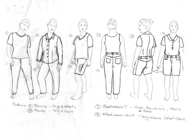 Casual set 4 patterns => 11 pieces