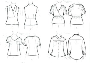 Various woven tops - wraps, tucks, pockets, collars