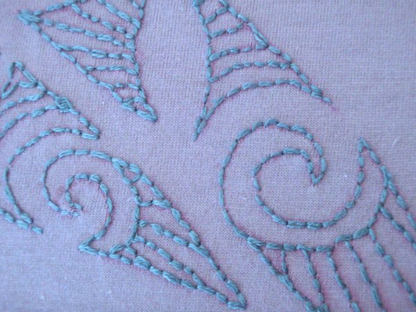 backstitch leaf detail