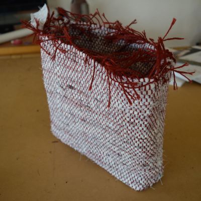 base sewn up. Fabric firm enough that it holds it's shape