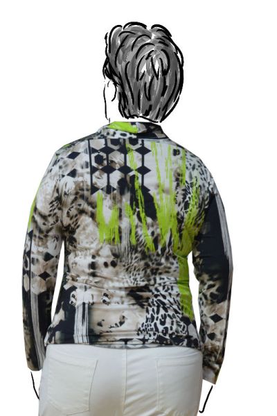 back view of animal print top