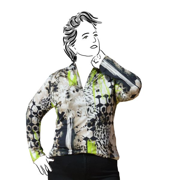 front view of animal print top