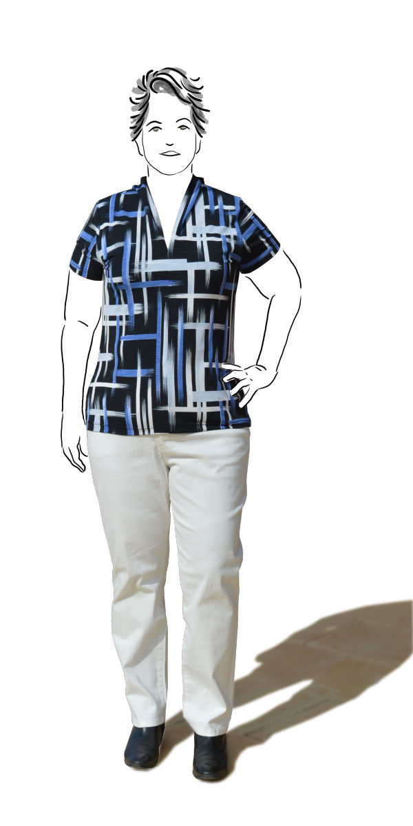 Cashmerette Ames off-white straight jeans - front